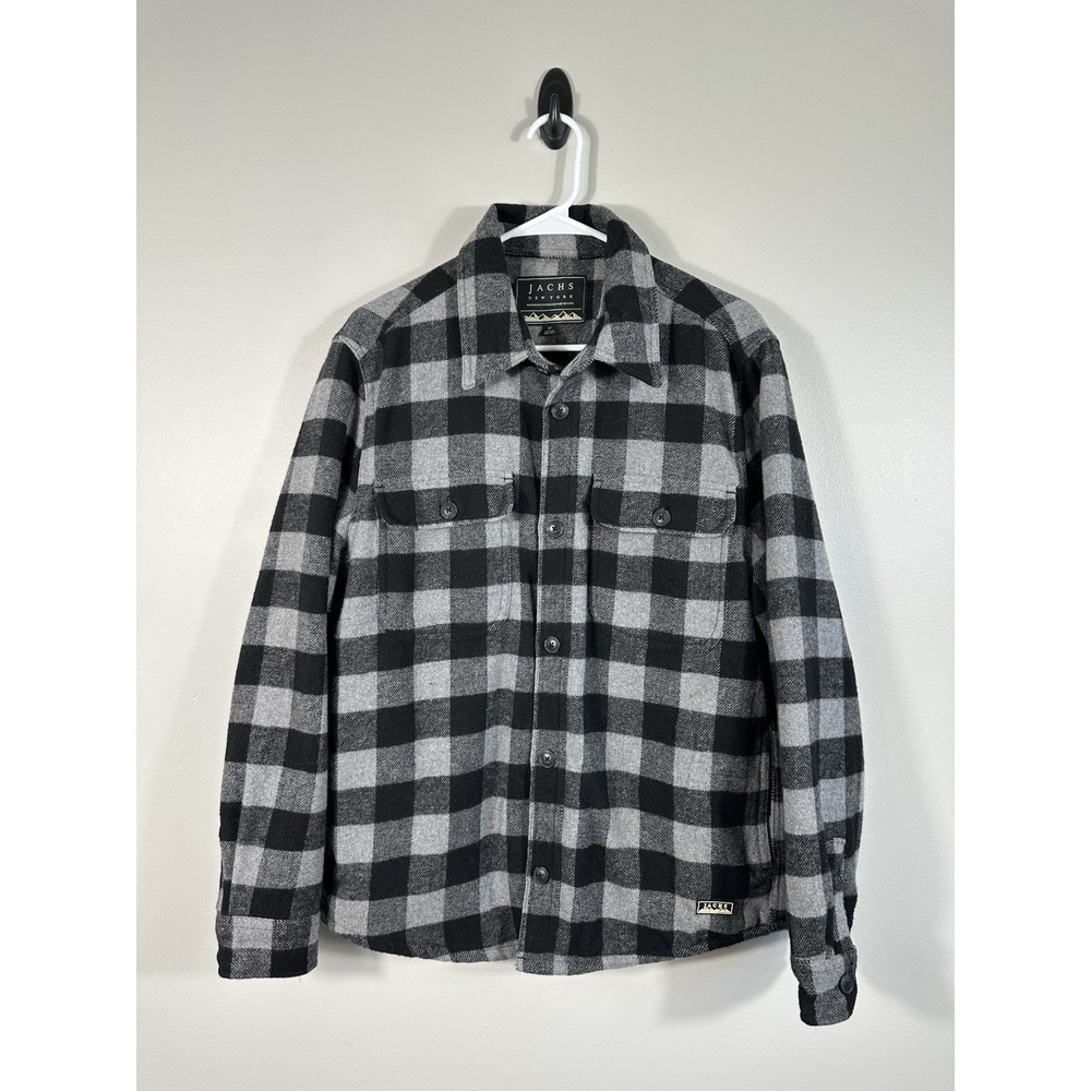 Jachs New‎ York Shacket Mens Medium Flannel Shirt Jacket Wool Blend Quilted